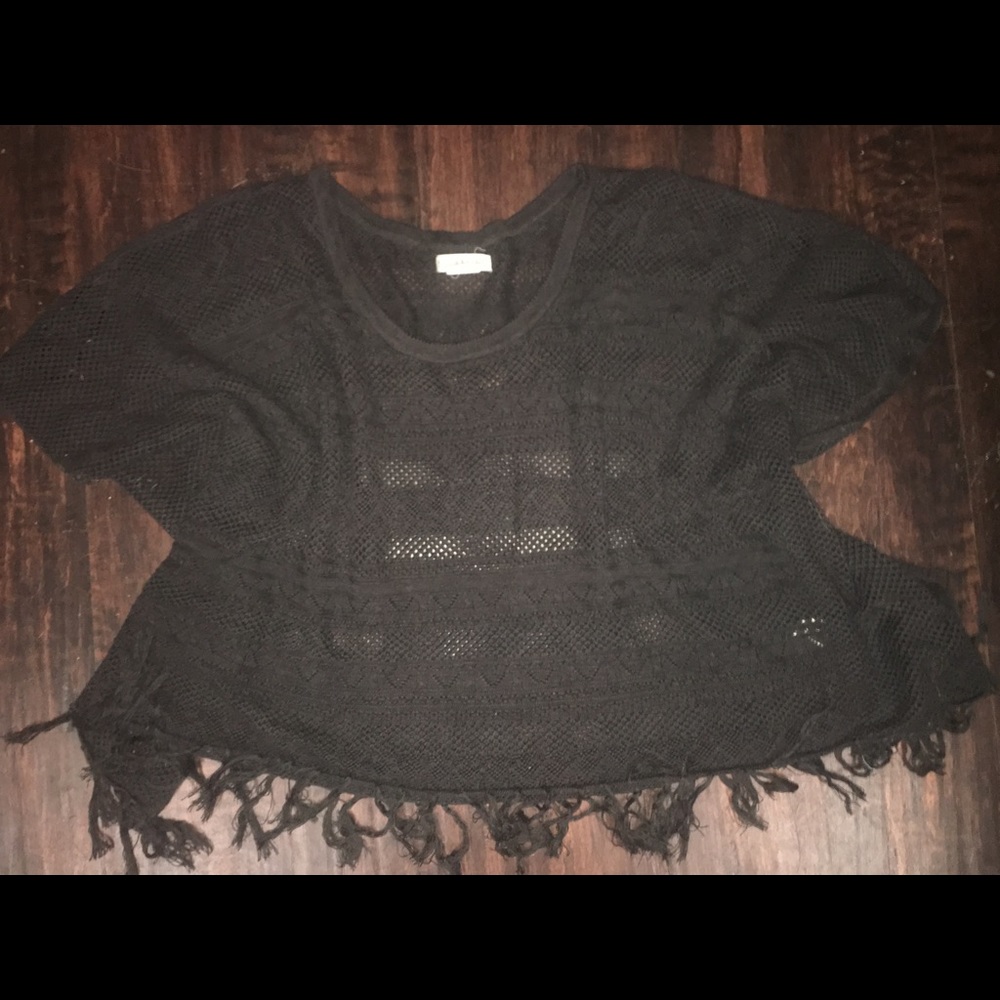 Oversized knit poncho